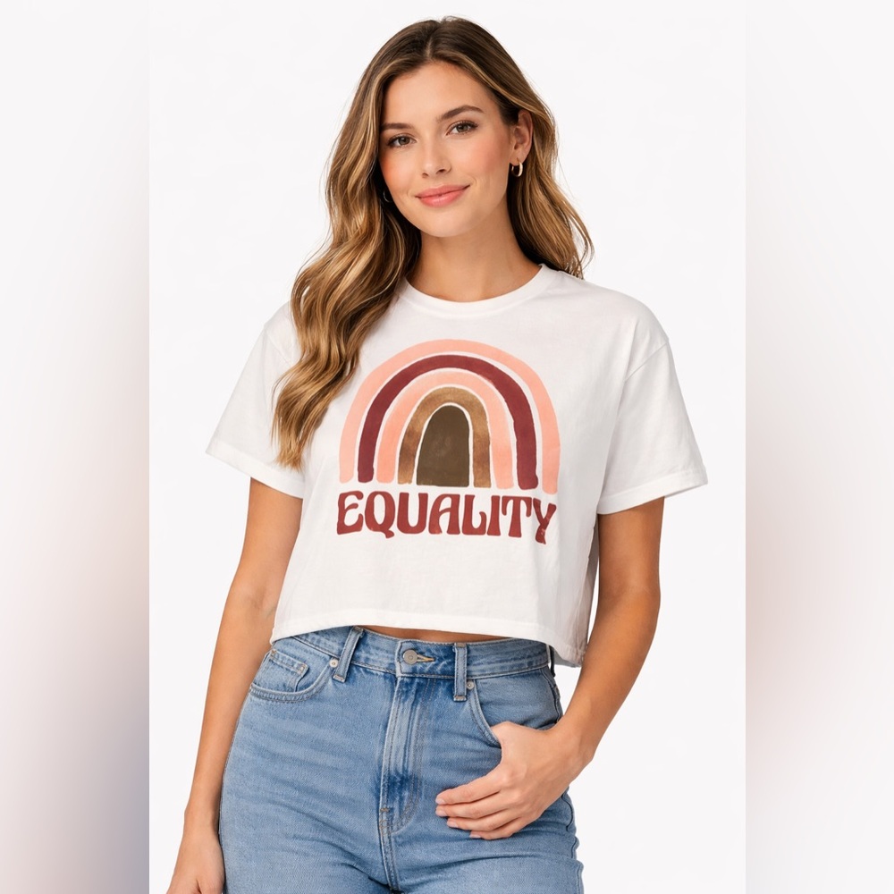 Social Culture Equality Rainbow Cropped Shirt